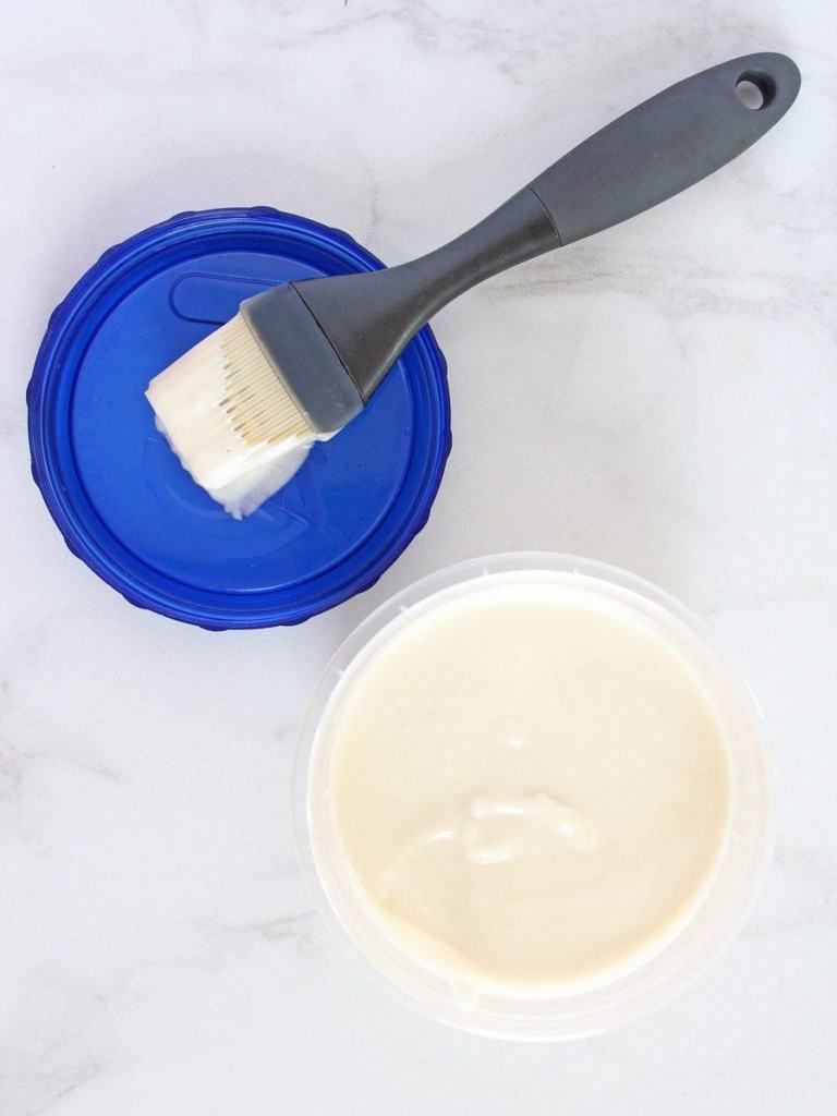 magic cake pan release paste in a tupperware