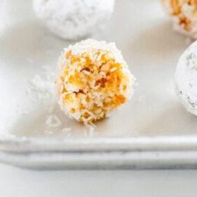 coconut apricot ball with bite