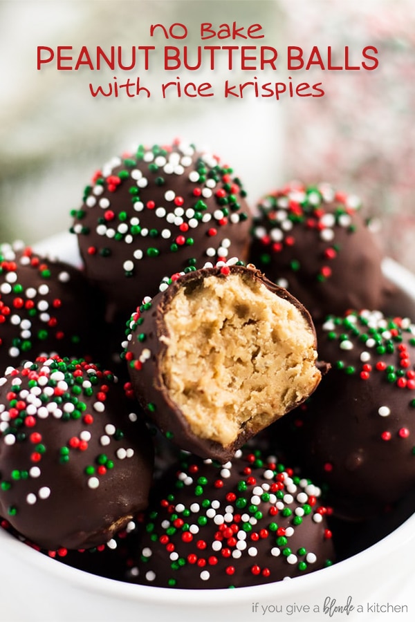 No Bake Peanut Butter Balls with Rice Krispies If You Give a Blonde a