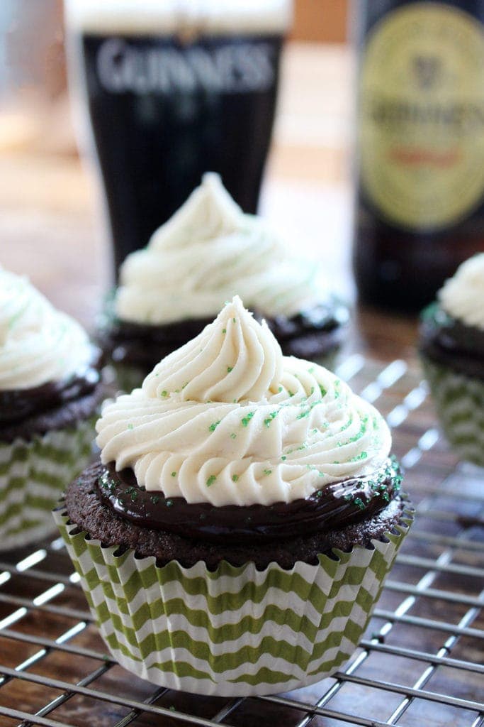 st patricks day whiskey cupcakes