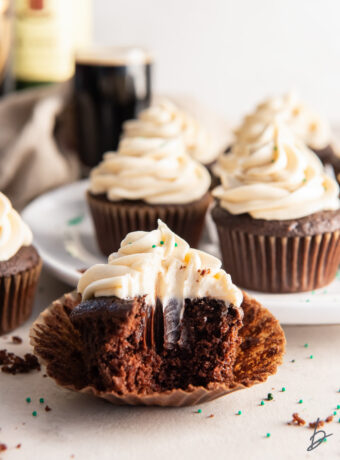 Guinness Cupcakes with Bailey’s Frosting