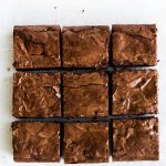 fudgy chewy brownie recipe with shiny crinkle top