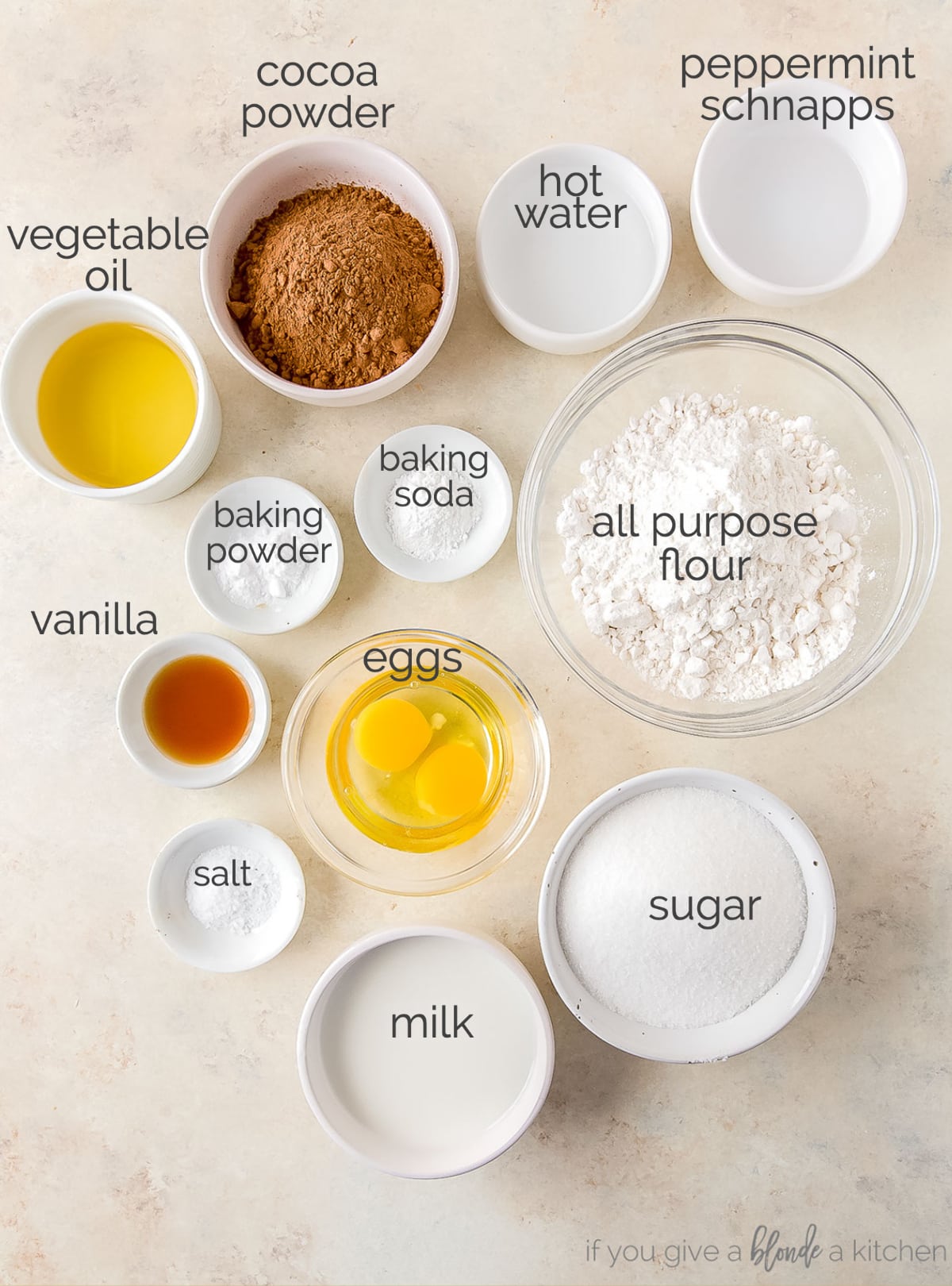 hot cocoa cupcake ingredients labeled with text