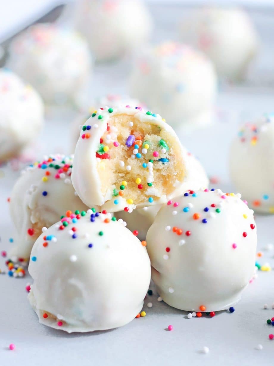 No Bake Birthday Cake Truffles | If You Give a Blonde a Kitchen