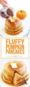 Fluffy pumpkin pancakes taste like clouds of pumpkin pie! | www.ifyougiveablondeakitchen.com