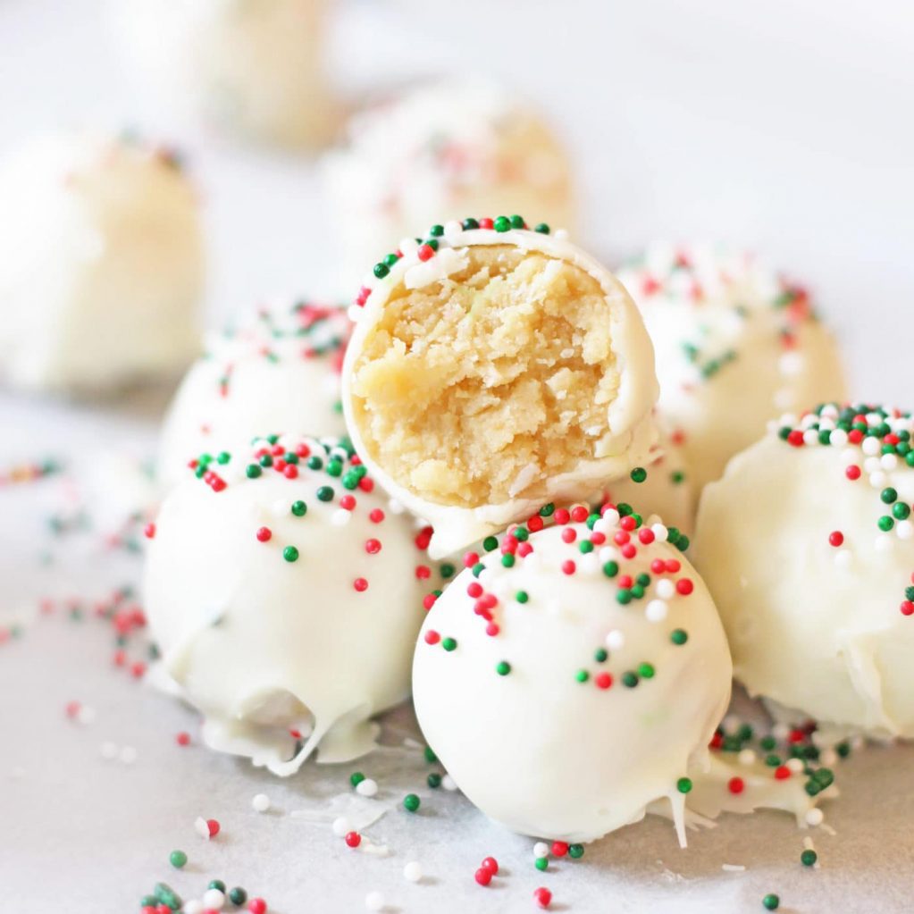 Christmas Sugar Cookie Truffles - If You Give a Blonde a Kitchen