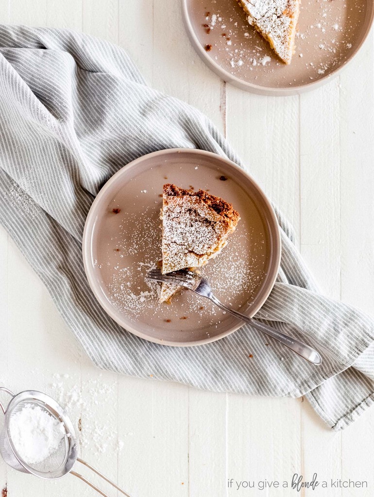 slice of crack pie on plate with fork