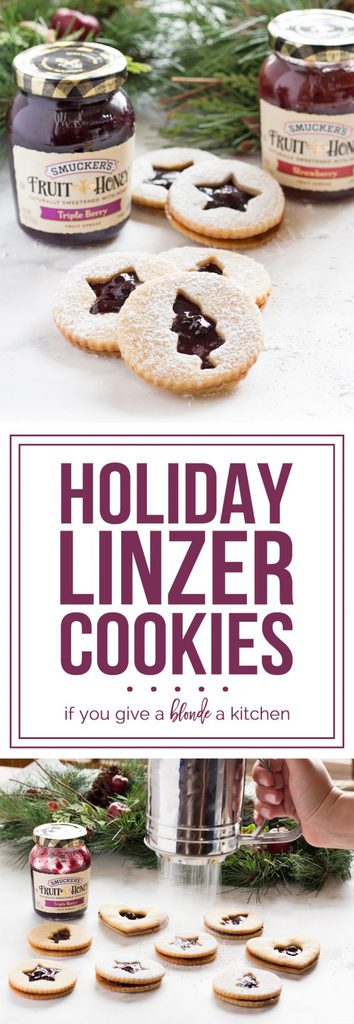 Holiday Linzer Cookies #EasyHolidayEats #ad @smuckers | www.ifyougiveablondeakitchen.com