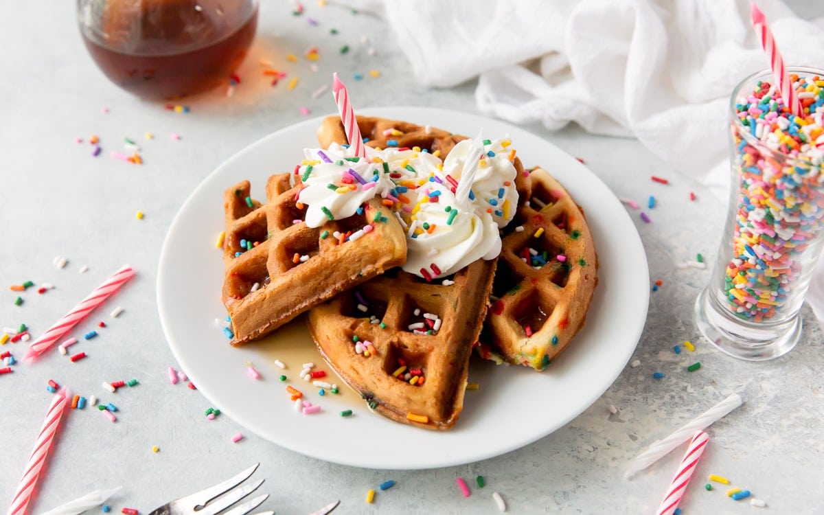 Birthday Cake Mix Waffles – If You Give a Blonde a Kitchen