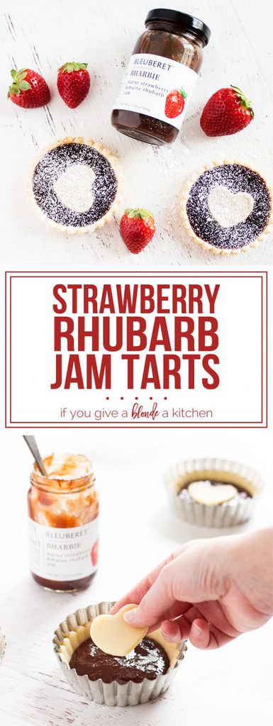 Strawberry rhubarb jam tarts for Valentine's Day @bleuberet #sponsored | www.ifyougiveablondeakitchen.com