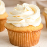 the best vanilla cupcake recipe topped with vanilla buttercream frosting