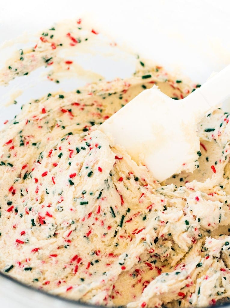 spatula mixing edible cookie dough