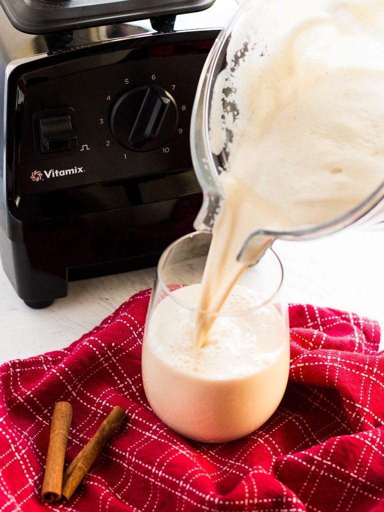 Use your Vitamix blender to make this easy homemade eggnog. It's a classic recipe for the holidays! | www.ifyougiveablondeakitchen.com