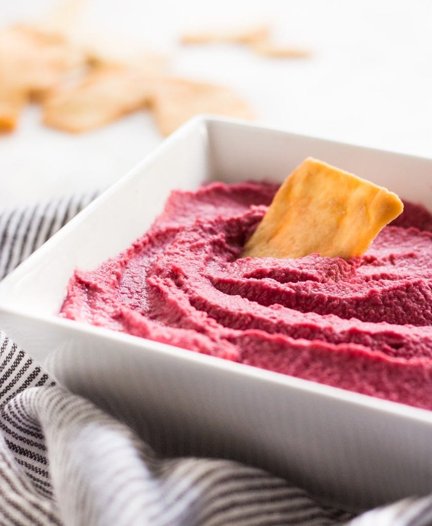 Try a beet hummus recipe for the new year. The hummus is super easy to make in a Vitamix blender!