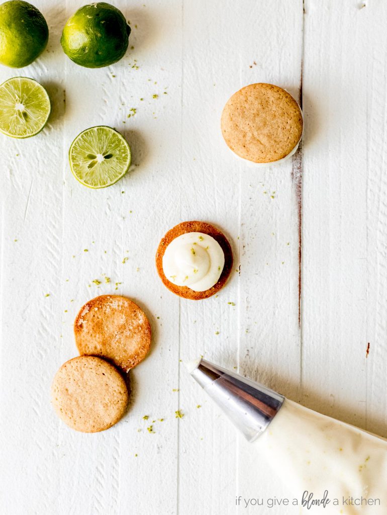 key lime pie cookies with cream cheese frosting and graham crackers