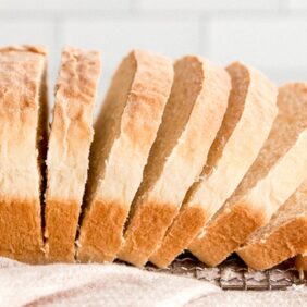 sandwich bread loaf slices on profile