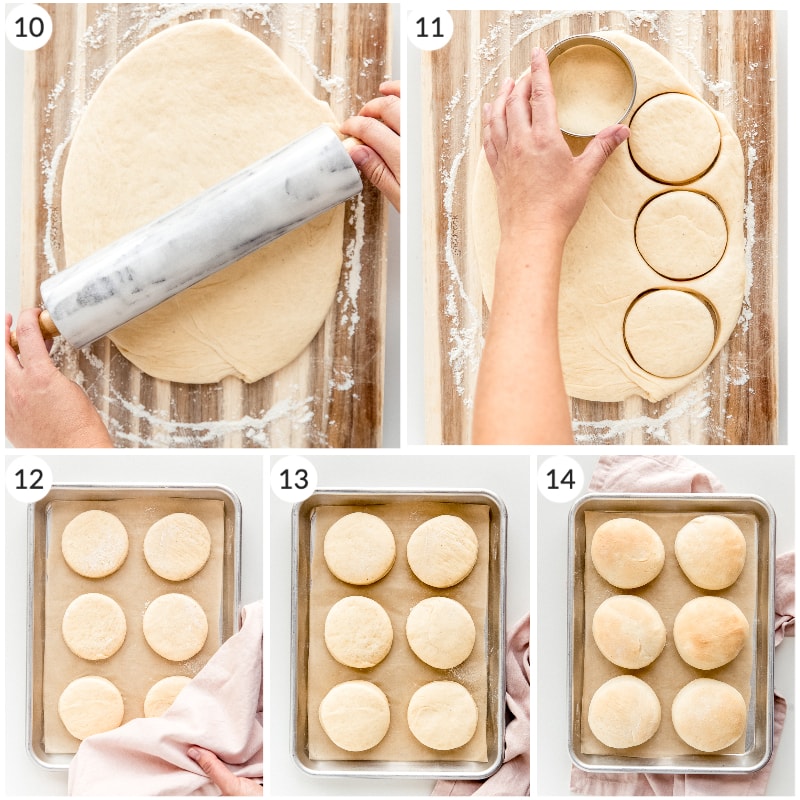 photo collage how to roll and cut dough for yeast donuts