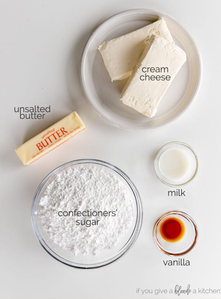 cream cheese frosting ingredients labeled