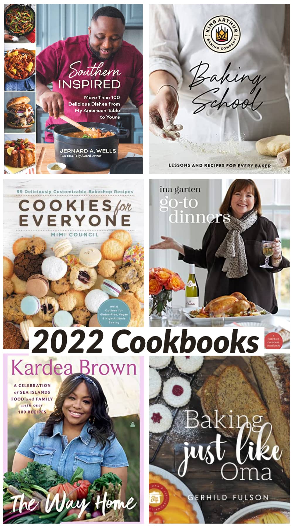 photo collage of cookbooks published in 2022.