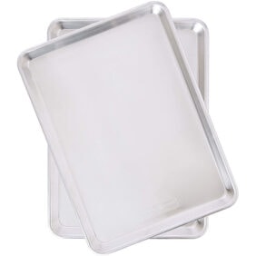 two large aluminum baking sheets