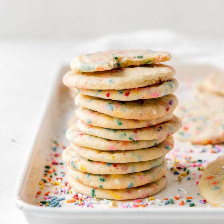 stack of sprinkle sugar cookies