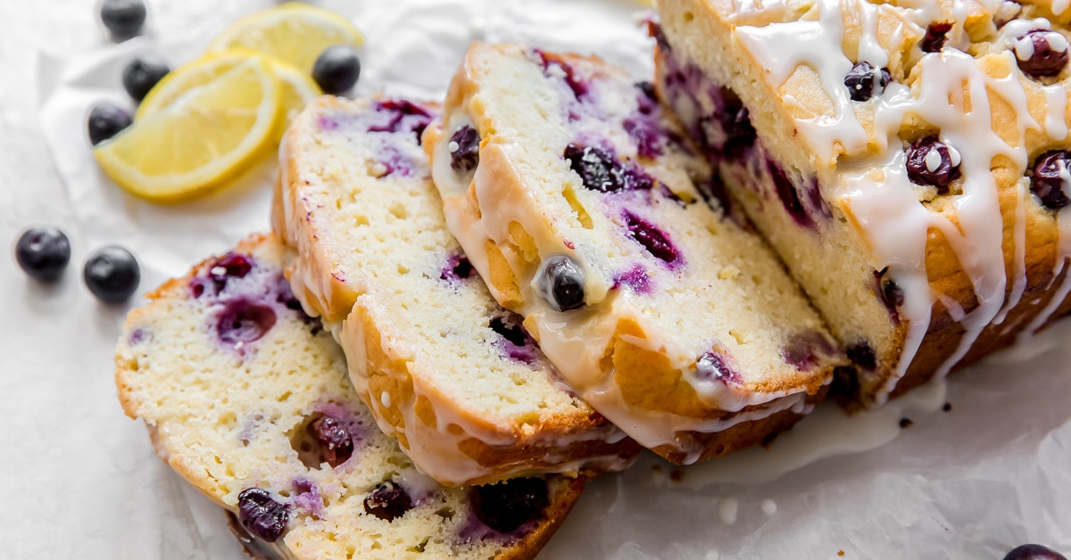 Lemon Blueberry Bread with Lemon Glaze