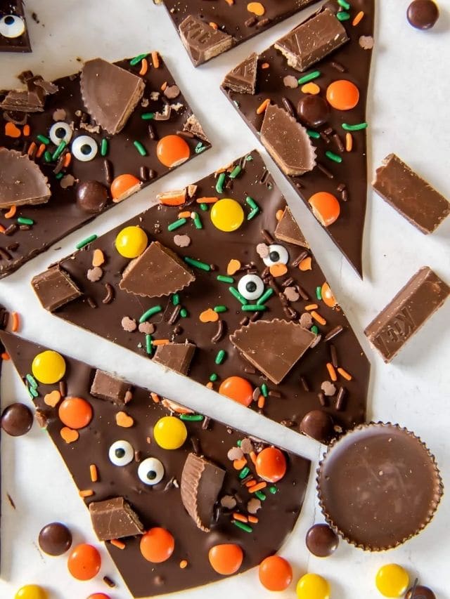Halloween Candy Chocolate Bark