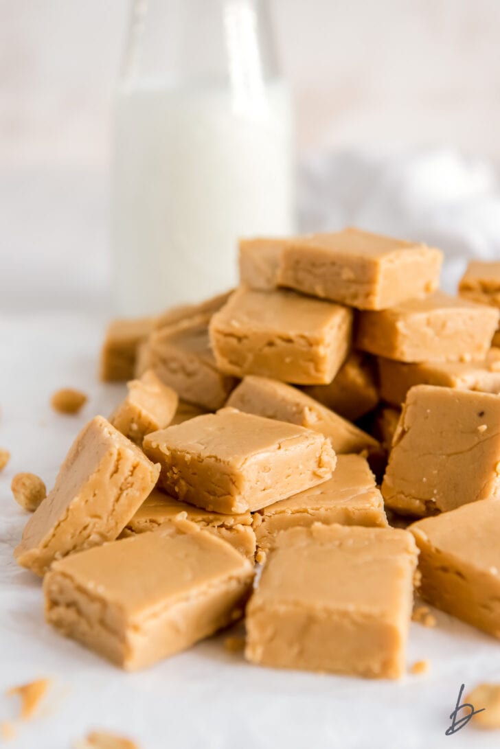 pile of peanut butter fudge squares
