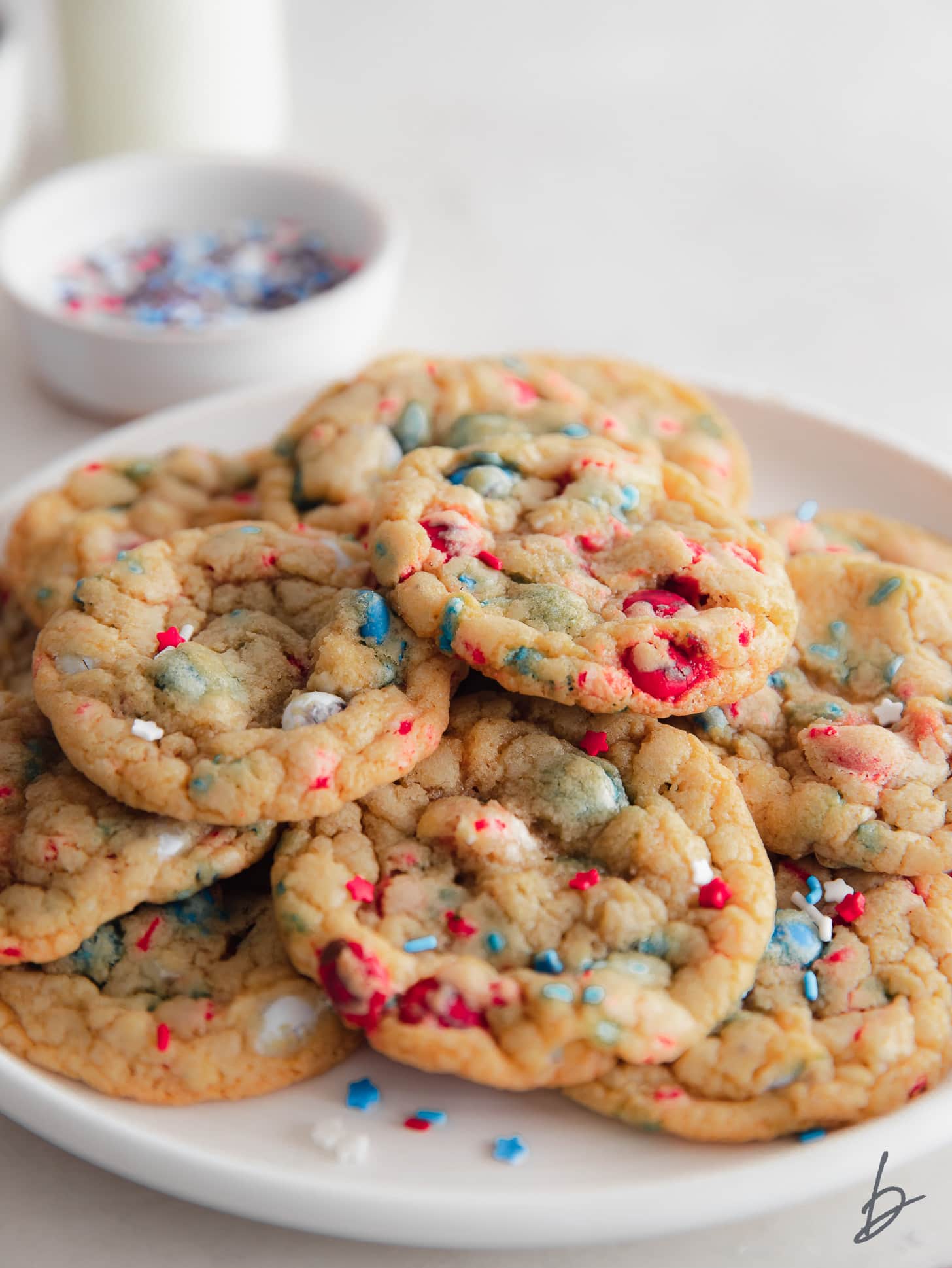 4th of july cookies on a plate