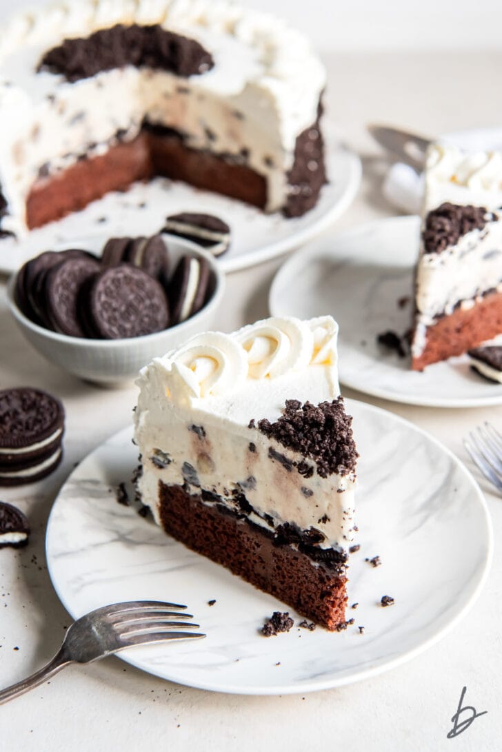 slice of ice cream cake on a plate