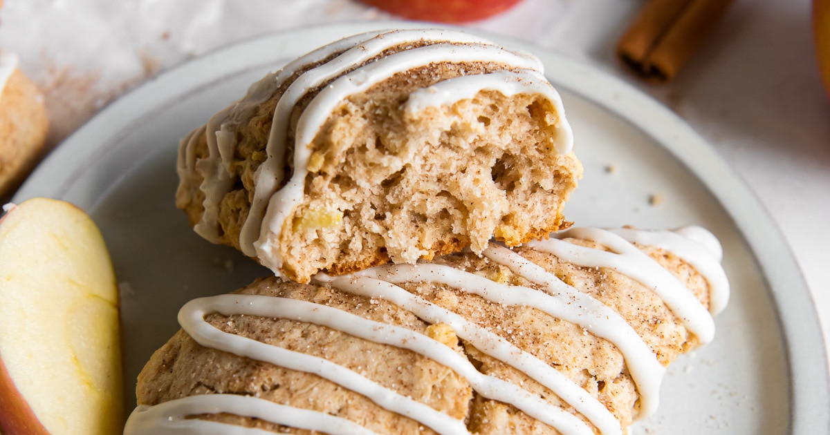 Easy Apple Scones with Cinnamon Glaze