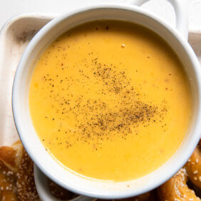 beer cheese dip in a bowl