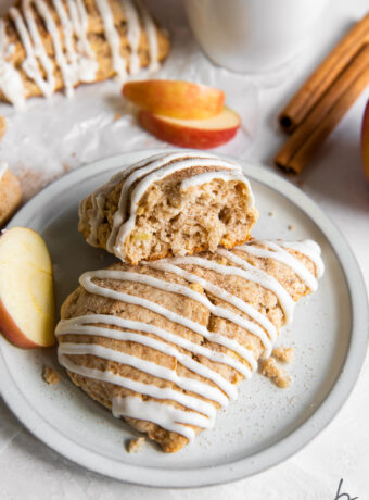 Easy Apple Scones with Cinnamon Glaze