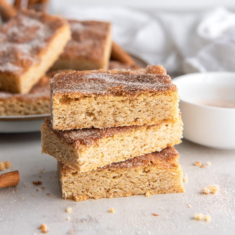 stack of three snickerdoodle bars