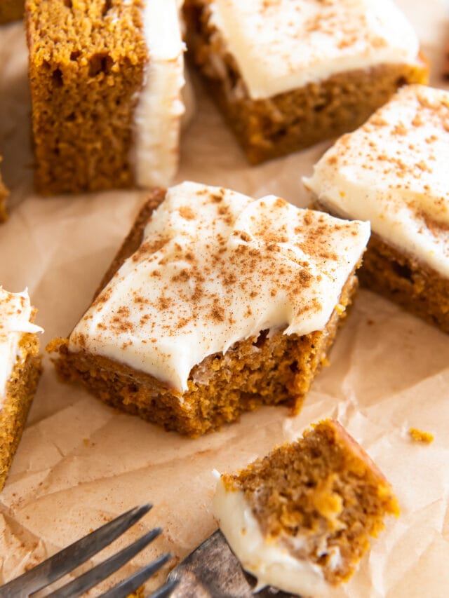 The BEST Frosted Pumpkin Bars