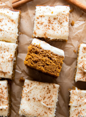 The BEST Frosted Pumpkin Bars