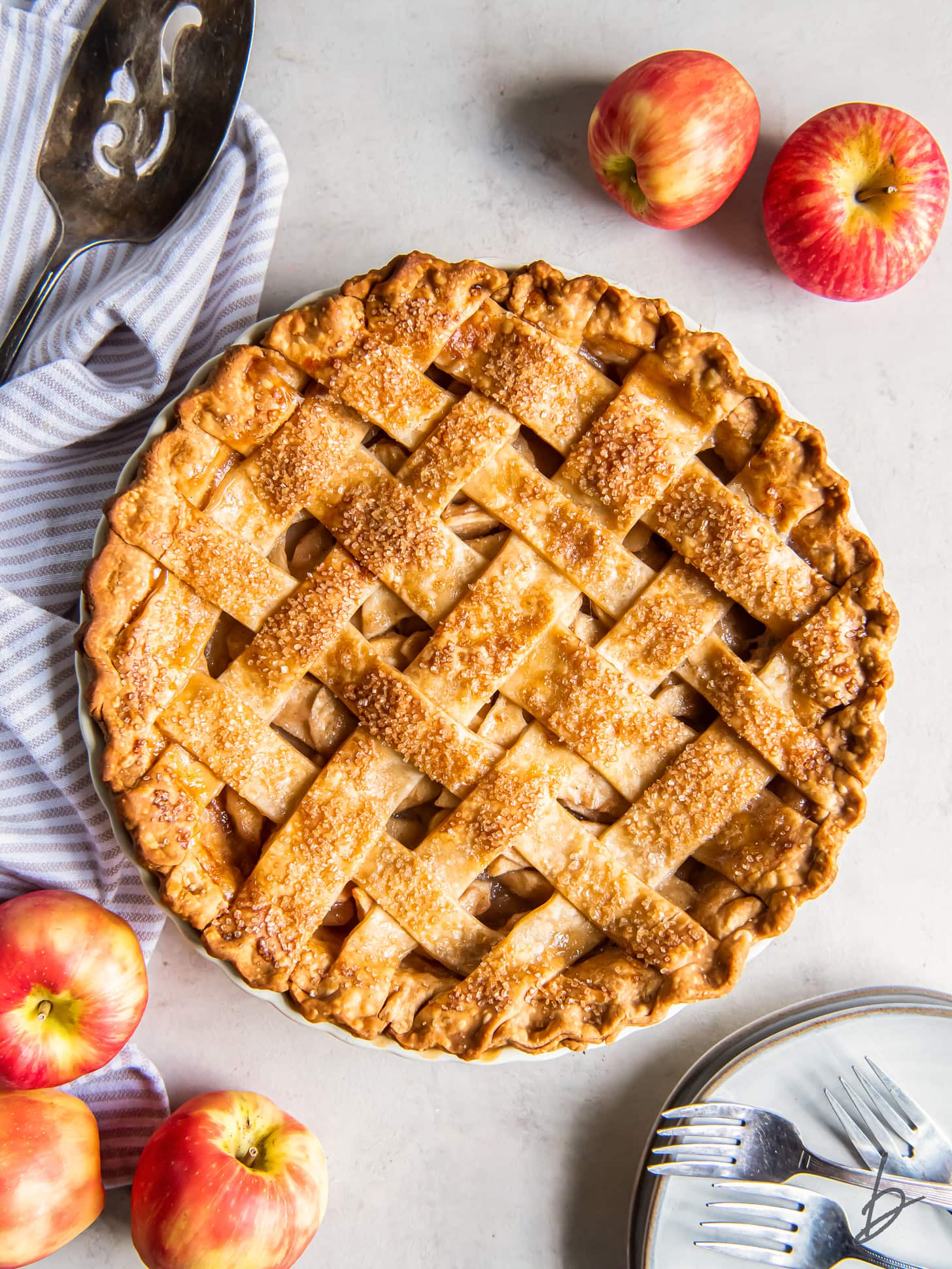 the best apple pie with lattice top crust.