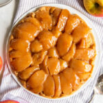 apple tarte tatin with caramelized apples.