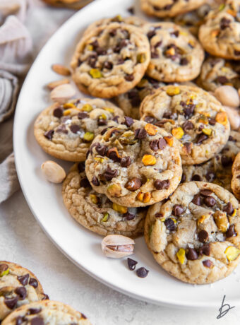 Salted Chocolate Chip Pistachio Cookies