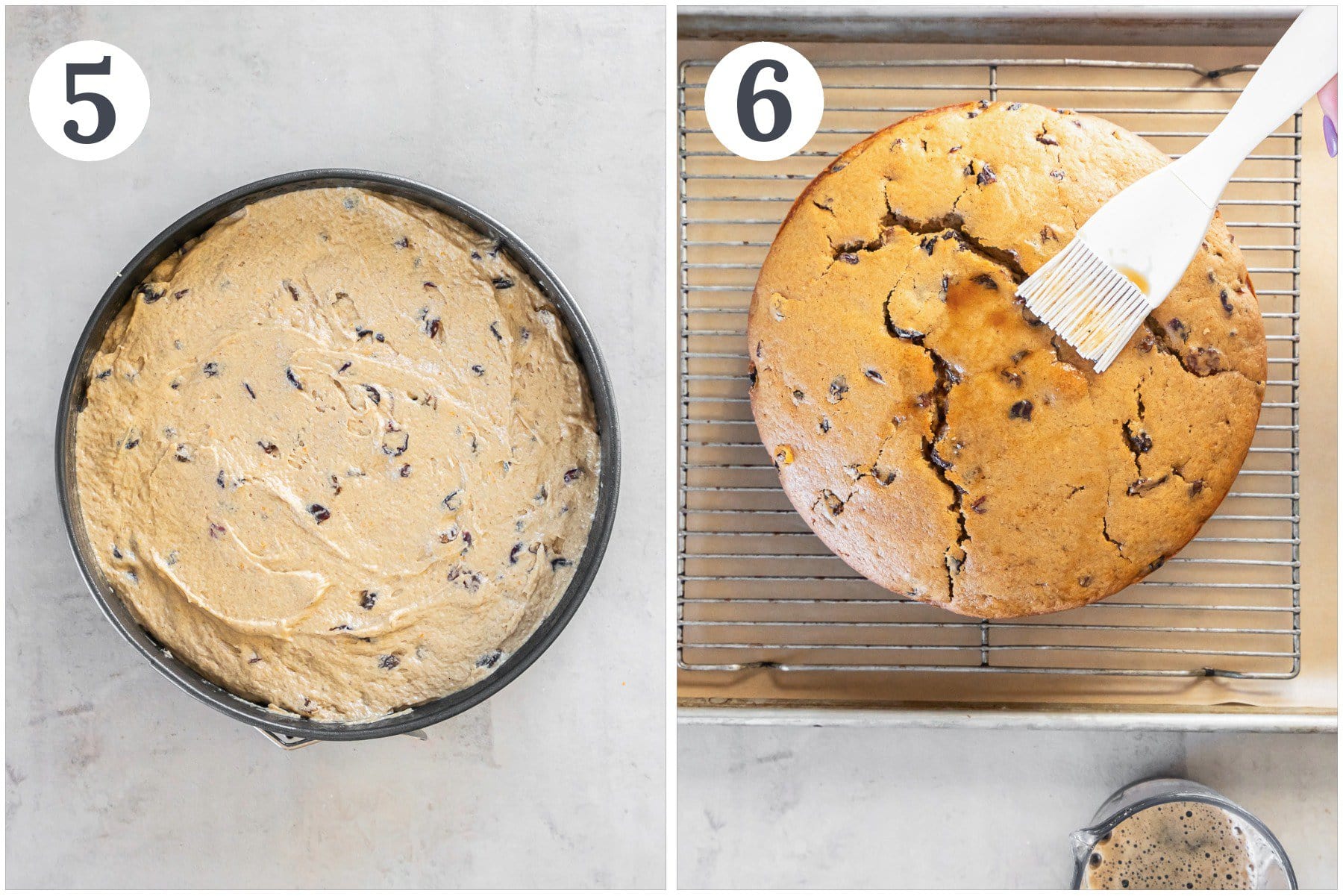 Process of baking an Irish porter cake.